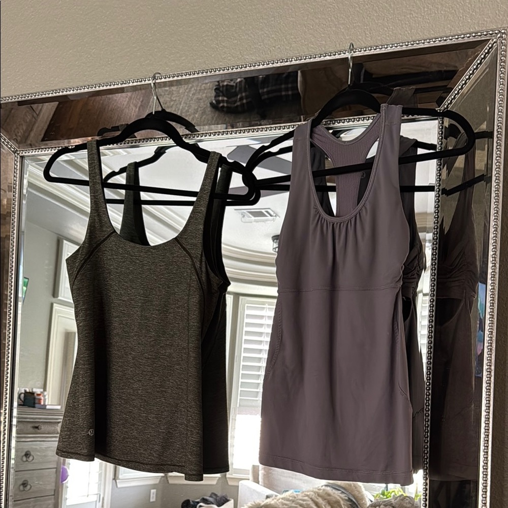 Sold as a Pair| lululemon Gray | Green Tank Tops